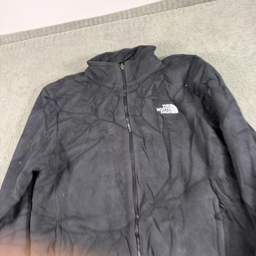 The North Face Mens Black Full Zip Fleece Jacket Mock Neck Size Large L/G 8979